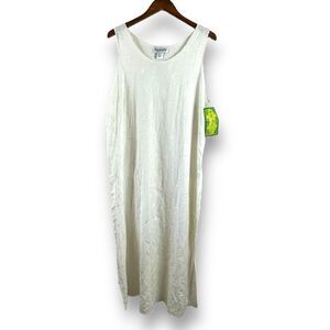 Key Lime Pie Women's XL Floral Embroidered Long‎ Tank Maxi Dress Coastal Cottage